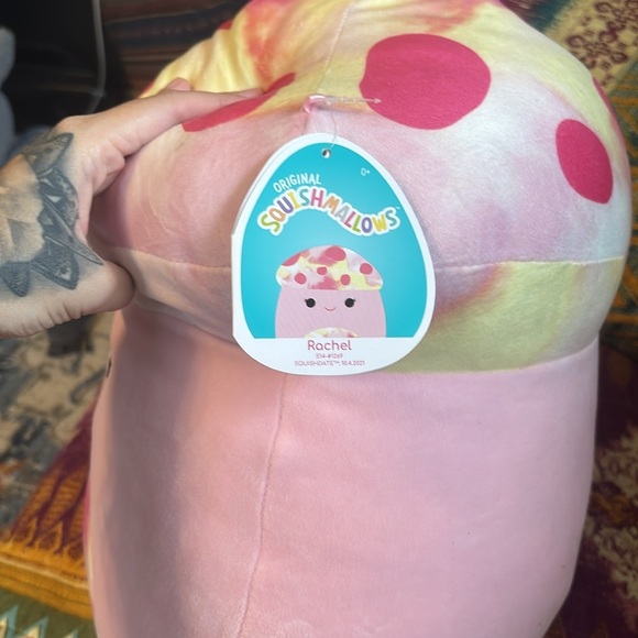 Squishmallows Rachel the Pink Tie Dye 14" Mushroom NWT - Picture 3 of 3